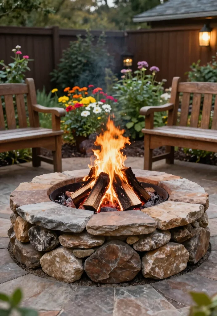 18 Fire Pit Backyard Ideas That Feel Warm & Inviting - 6. DIY Stone Fire Pit 1