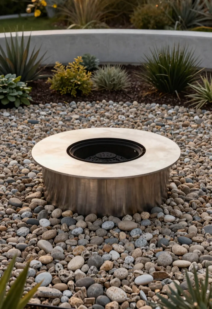 18 Fire Pit Backyard Ideas That Feel Warm & Inviting - 8. Circular Fire Pit with Gravel Base 1