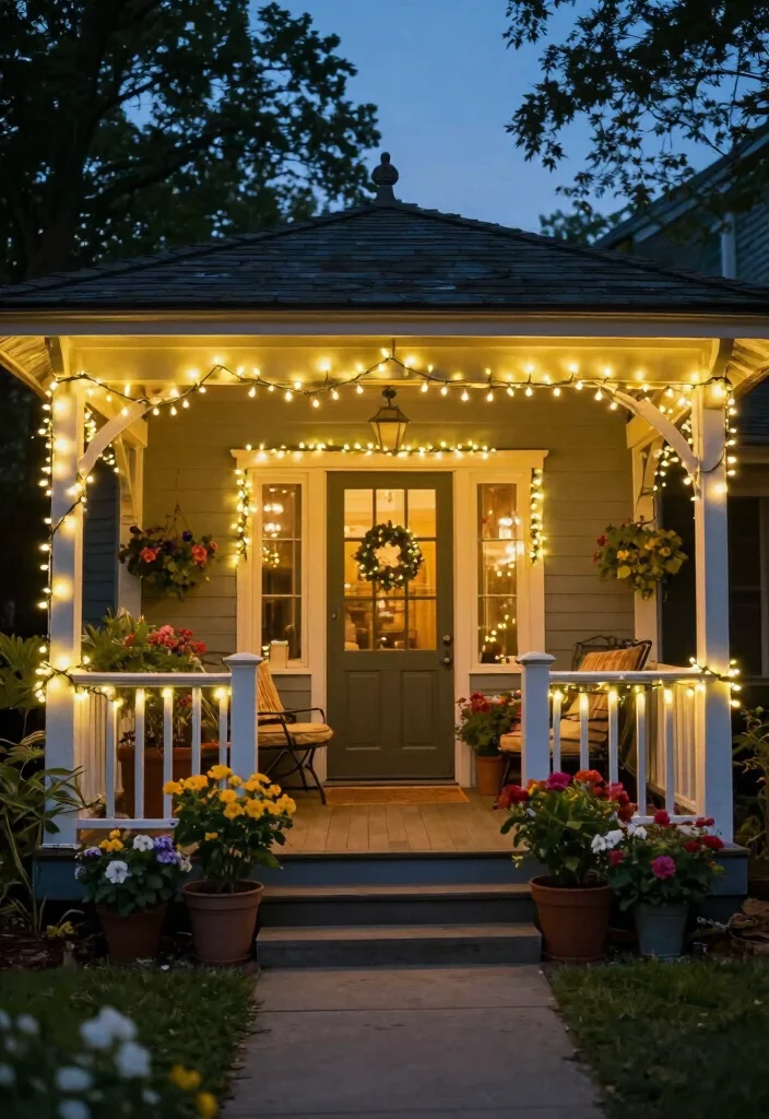 18 Front Porch Decorating Ideas That Boost Curb Appeal 66 18 Front Porch Decorating Ideas That Boost Curb Appeal - 16. Add Twinkling Fairy Lights 1