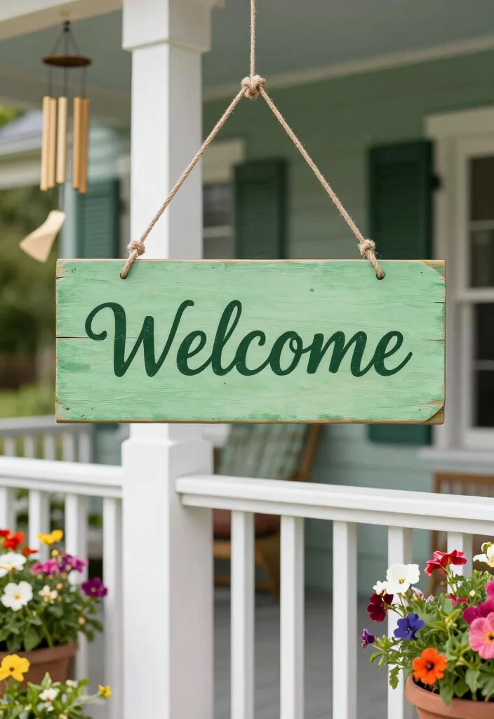 18 Front Porch Decorating Ideas That Boost Curb Appeal 23 18 Front Porch Decorating Ideas That Boost Curb Appeal - 3. Welcome Guests with a Personalized Sign 1