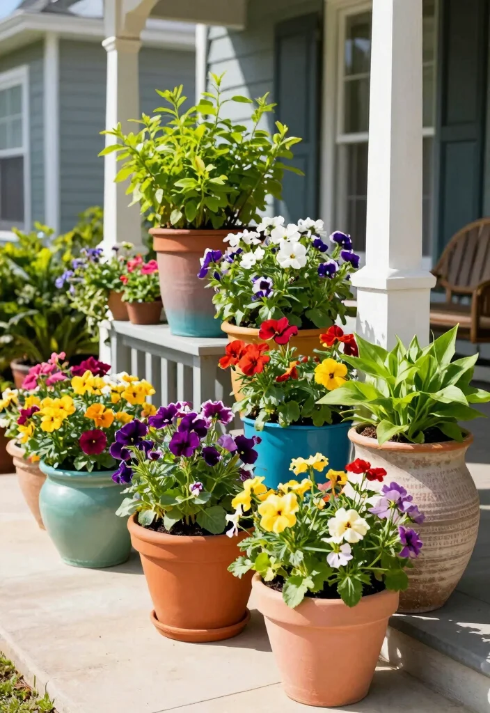 18 Front Porch Decorating Ideas That Boost Curb Appeal 37 18 Front Porch Decorating Ideas That Boost Curb Appeal - 7. Add a Splash of Color with Planters 1