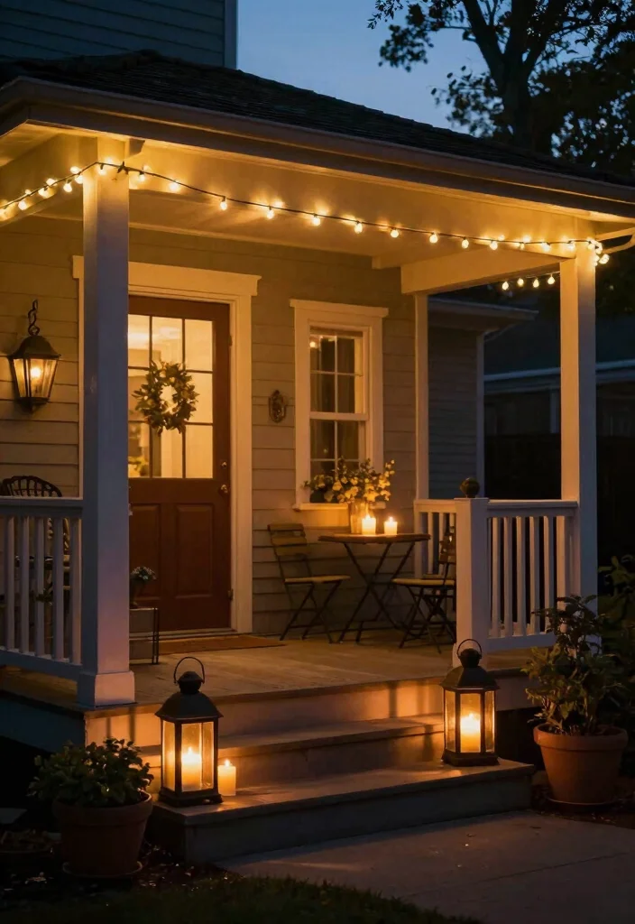 18 Front Porch Decorating Ideas That Boost Curb Appeal 38 18 Front Porch Decorating Ideas That Boost Curb Appeal - 8. Cozy Lighting for Evening Ambiance 1