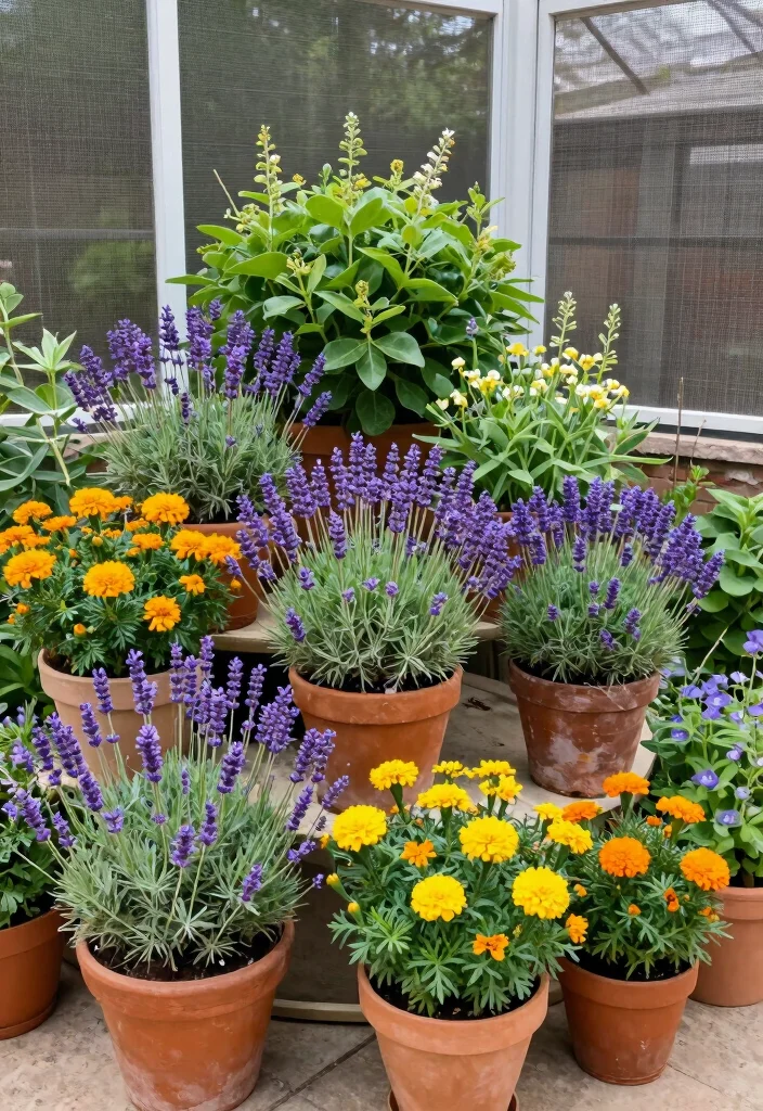 18 Outdoor Screened In Patio Ideas for Bug-Free Comfort - 10. Bug-Repellent Plants 1