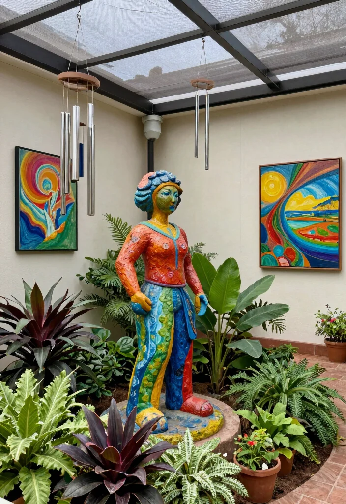 18 Outdoor Screened In Patio Ideas for Bug-Free Comfort - 13. Outdoor Art Displays 1