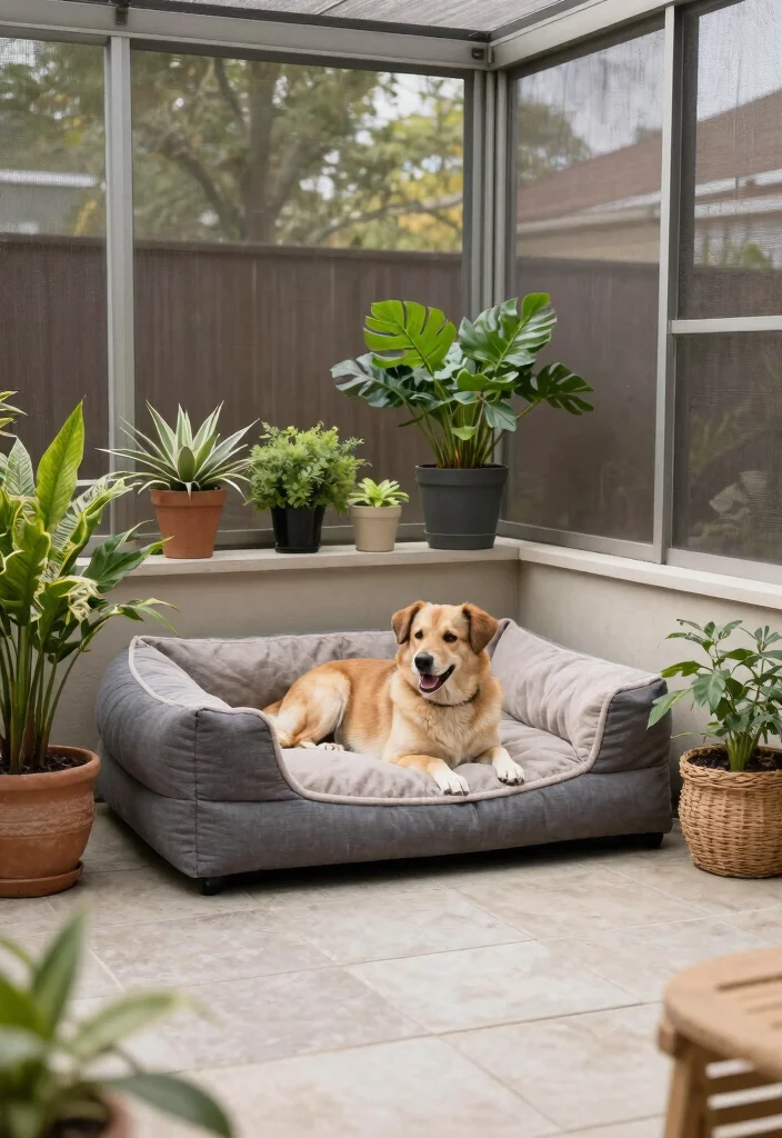 18 Outdoor Screened In Patio Ideas for Bug-Free Comfort - 17. Pet-Friendly Designs 1