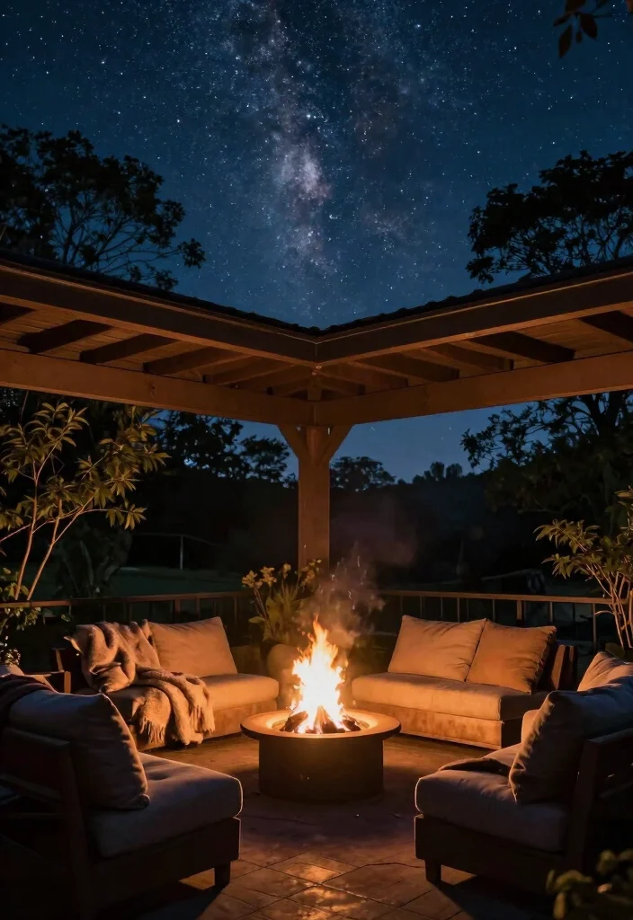 18 Outdoor Screened In Patio Ideas for Bug-Free Comfort - 4. Open Roof for Star Gazing 1
