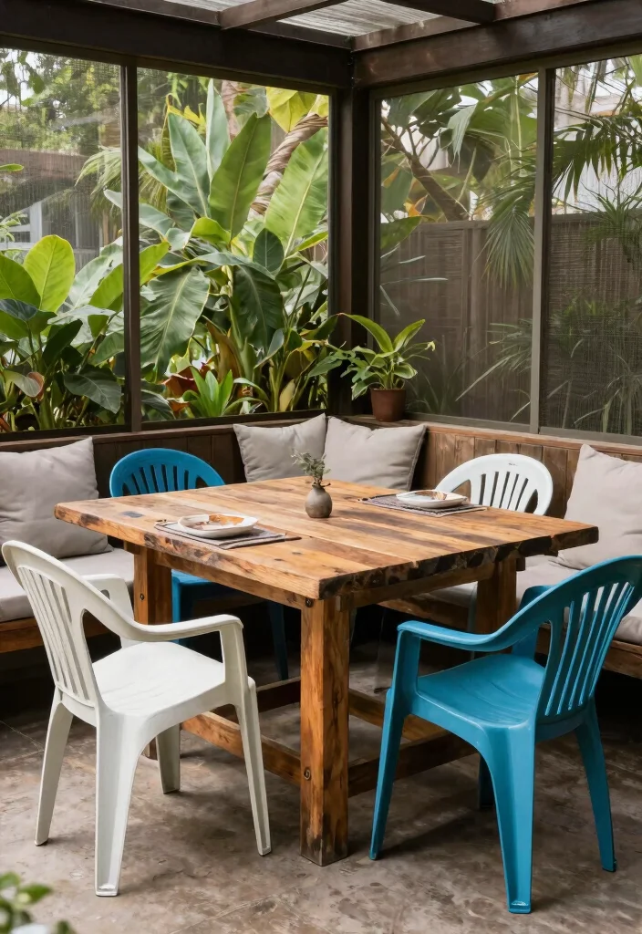 18 Outdoor Screened In Patio Ideas for Bug-Free Comfort - 5. Sustainable Furniture Choices 1