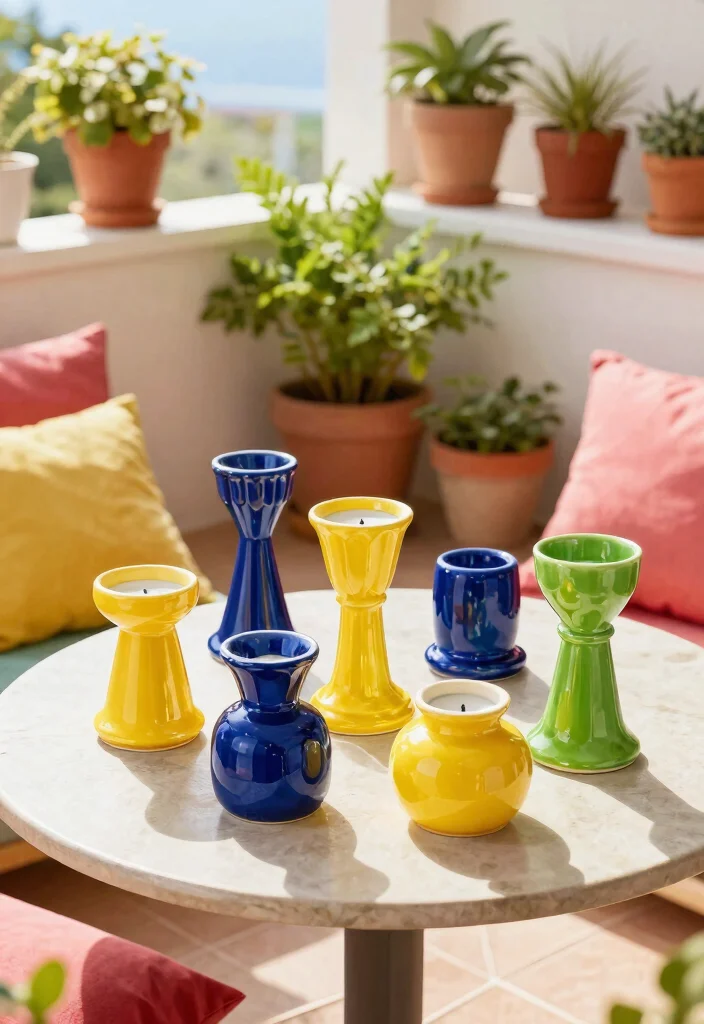10 Porcelain Candle Holder Ideas That Won't Crack or Discolor 7 10 Porcelain Candle Holder Ideas That Won't Crack or Discolor - 7. Colorful Accents 1