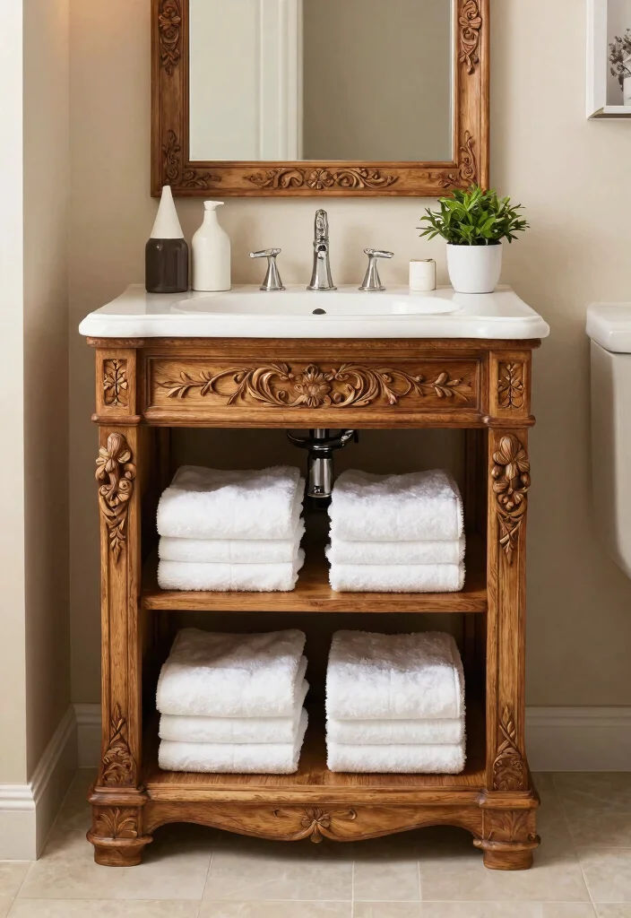 12 Bathroom Standing Shelf Ideas That Don't Tip Over on Tile - 11. Decorative Freestanding Unit 1