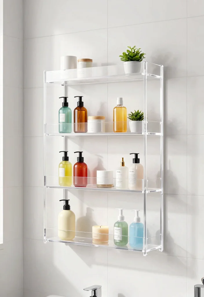 12 Bathroom Standing Shelf Ideas That Don't Tip Over on Tile - 6. Acrylic Shelf Units 1