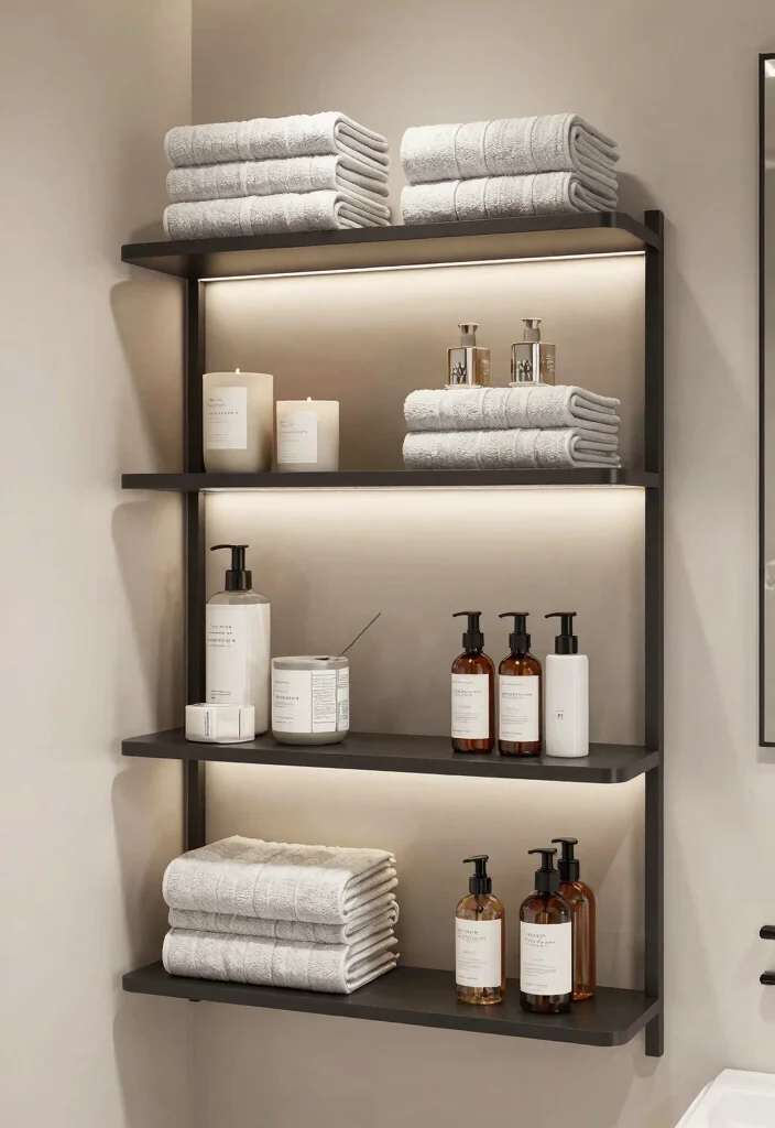 12 Bathroom Standing Shelf Ideas That Don't Tip Over on Tile - 7. Multi-tiered Systems 1