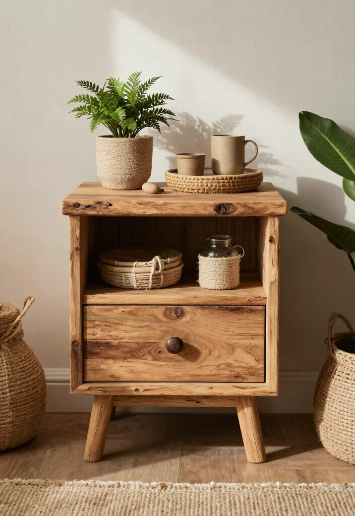 12 Boho Nightstand Decor Ideas That Don't Tip Over or Collect Dust - 11. Eco-Friendly Materials 1