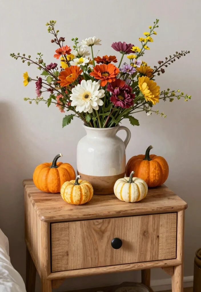 12 Boho Nightstand Decor Ideas That Don't Tip Over or Collect Dust - 12. Seasonal Decor Updates 1