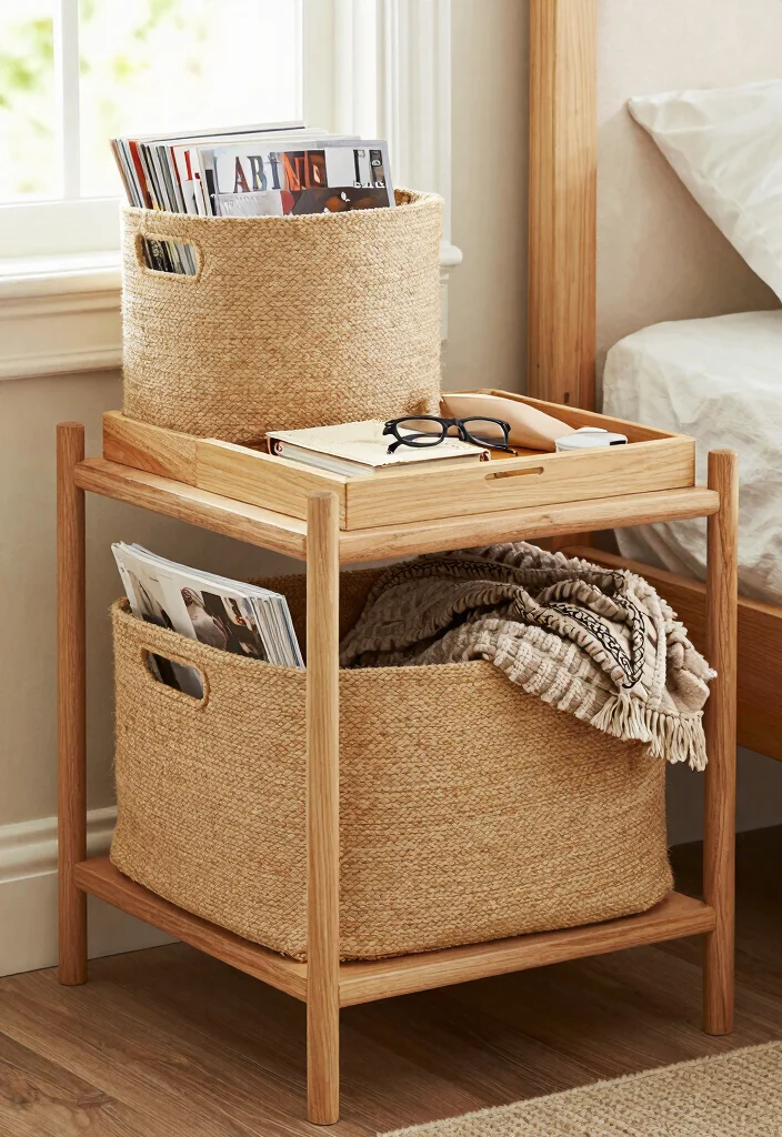 12 Boho Nightstand Decor Ideas That Don't Tip Over or Collect Dust - 4. Functional Storage Solutions 1