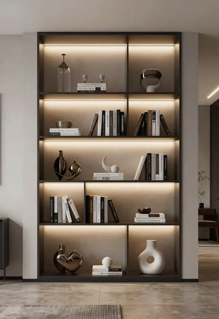 12 Bookshelf With Lights Ideas That Highlight Your Best Books - 10. Under-Shelf Lighting for Subtle Glam 1