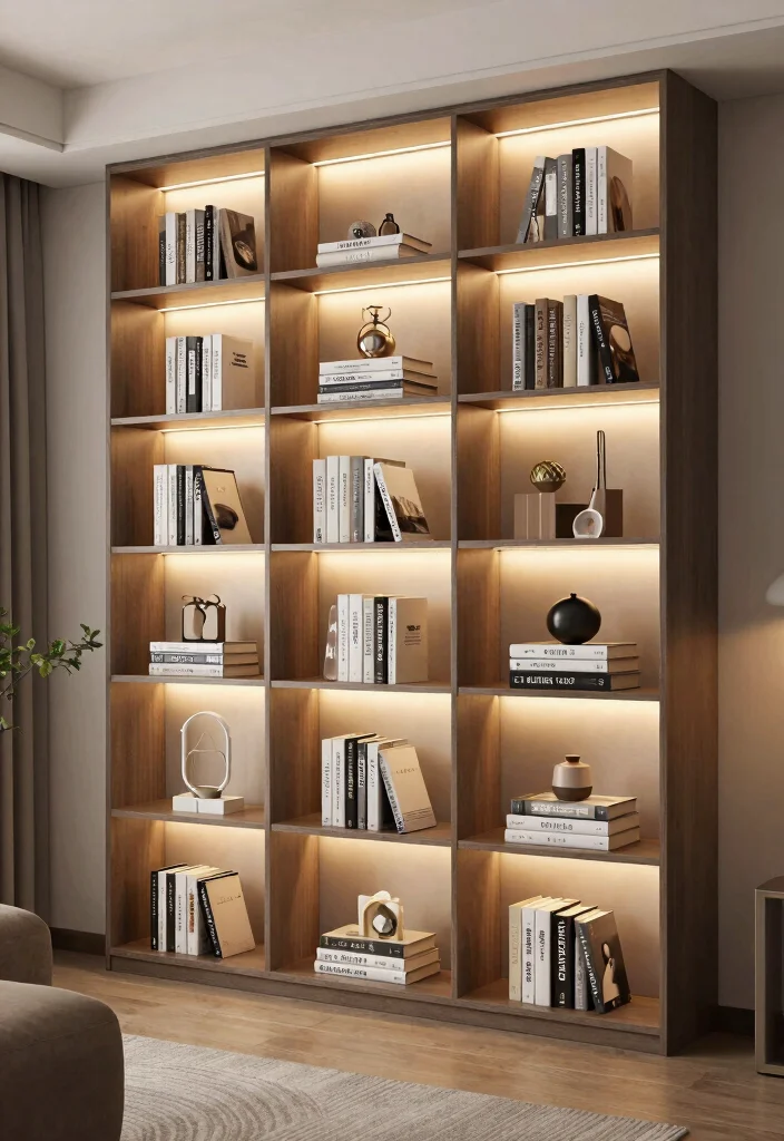 12 Bookshelf With Lights Ideas That Highlight Your Best Books - 11. Multi-Functional Bookshelves with Ambient Lighting 1