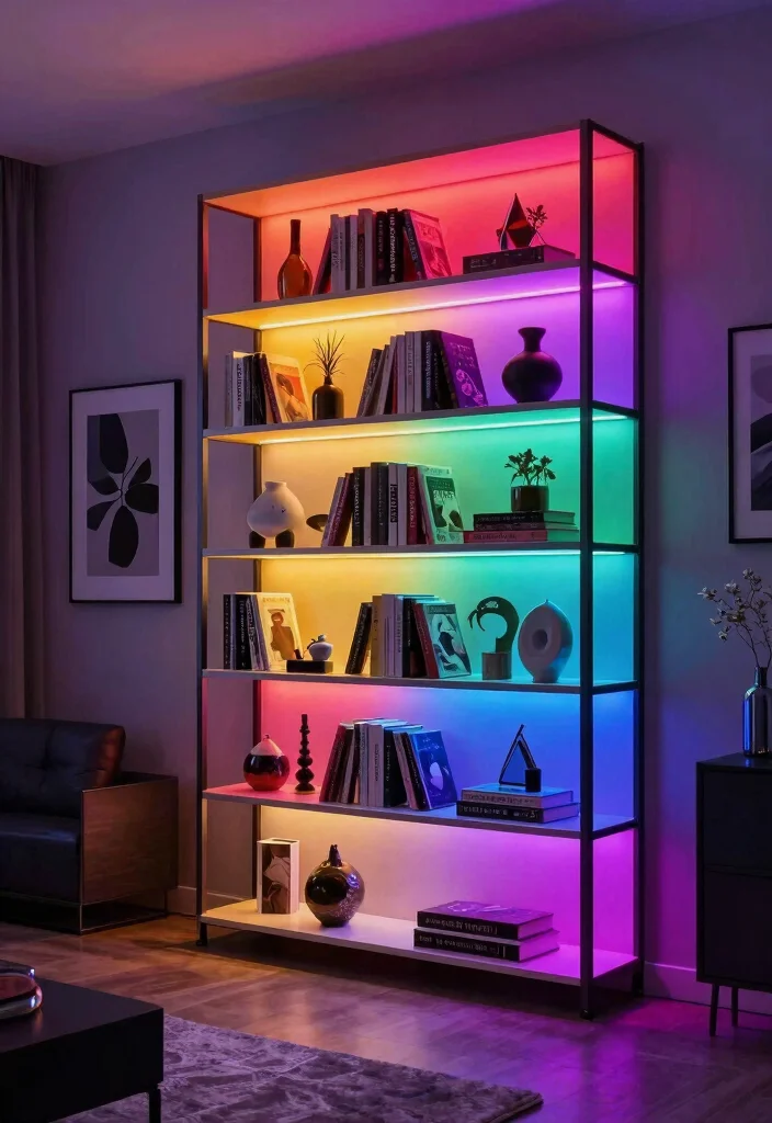 12 Bookshelf With Lights Ideas That Highlight Your Best Books - 12. Customizable LED Bookshelves for Personal Touch 1