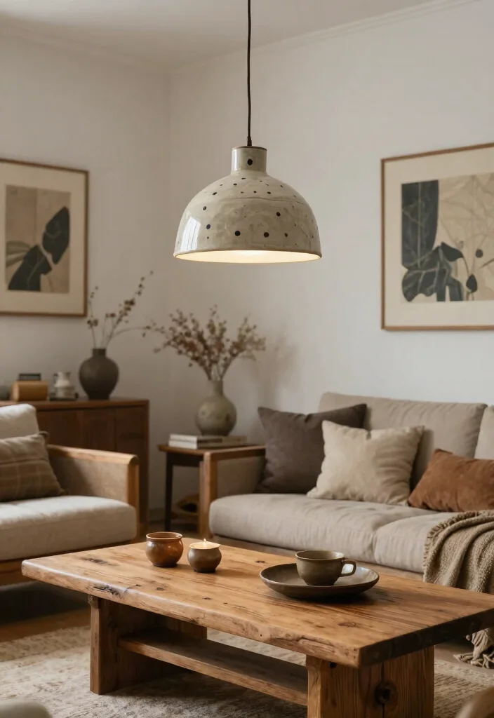 12 Ceramic Pendant Lights That Add Warmth Without Overpowering Small Spaces - 9. Artisan Touch: Handmade Ceramic Pendant Light 1