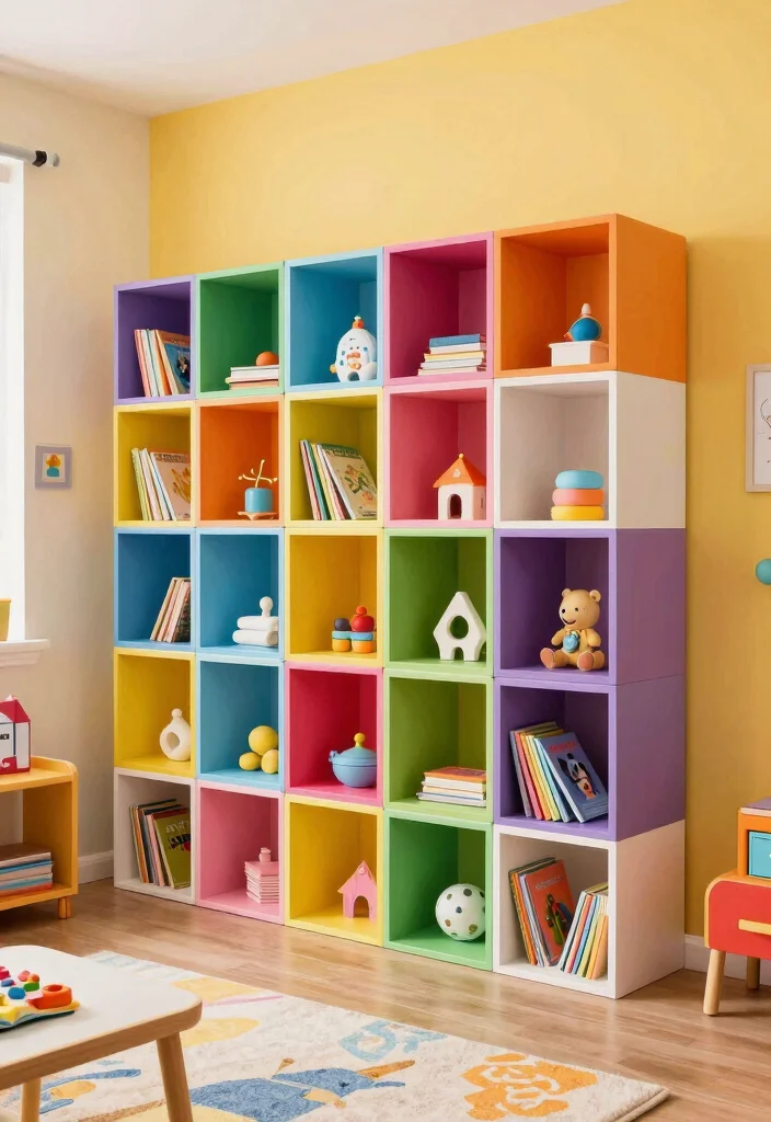 12 Kids Bedroom Bookshelf Ideas That Don't Tip Over - 3. Book Storage Cubes for Modular Fun 1
