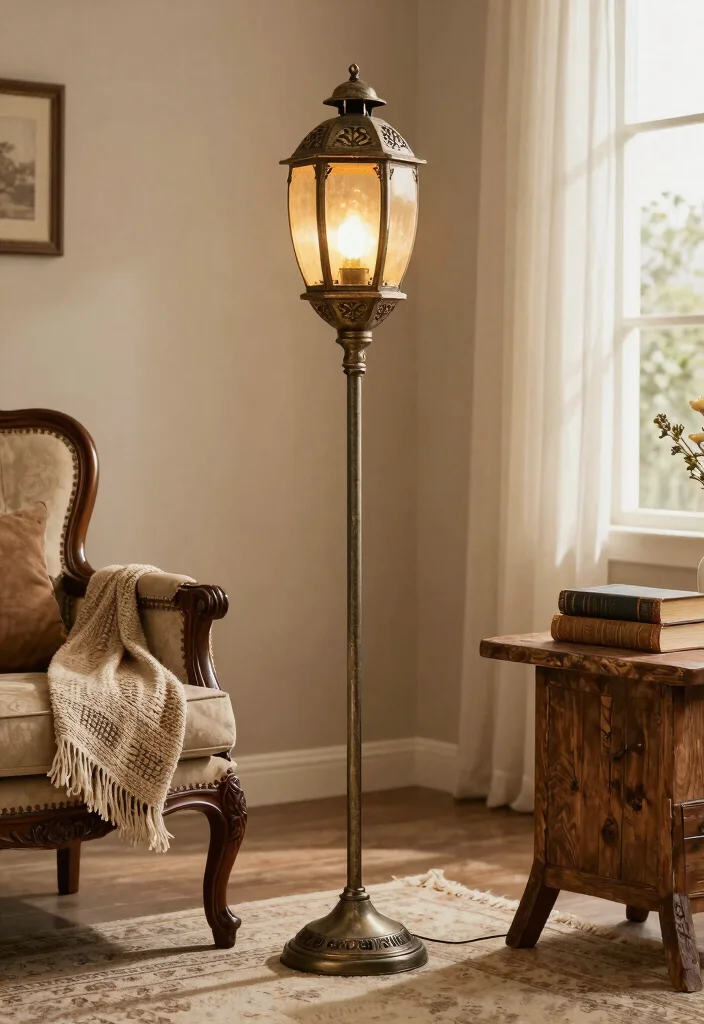 12 Lantern Floor Lamp Ideas That Add Ambiance Without Cords - 1. Vintage Charm with a Twist 1