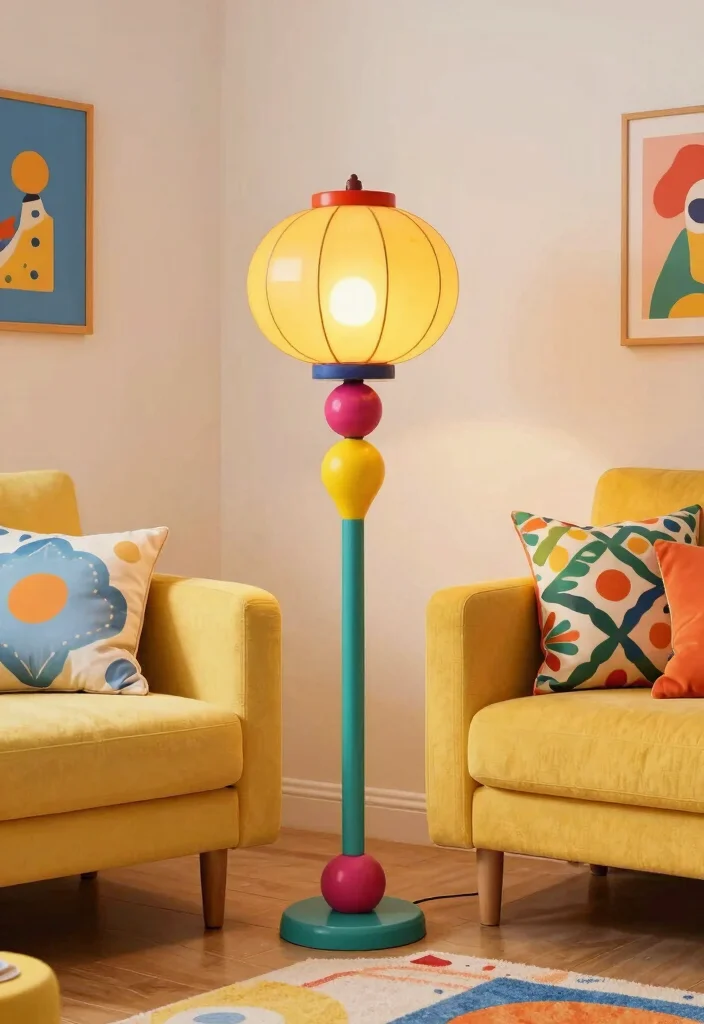 12 Lantern Floor Lamp Ideas That Add Ambiance Without Cords - 10. Colorful Accents 1