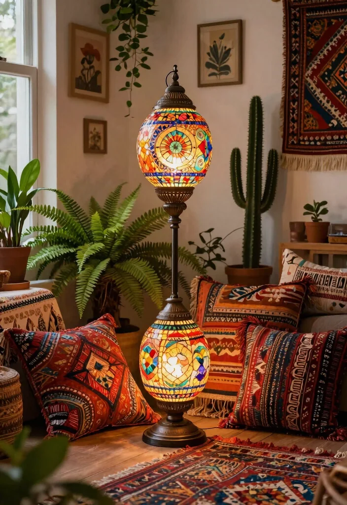12 Lantern Floor Lamp Ideas That Add Ambiance Without Cords - 3. Bohemian Vibes 1