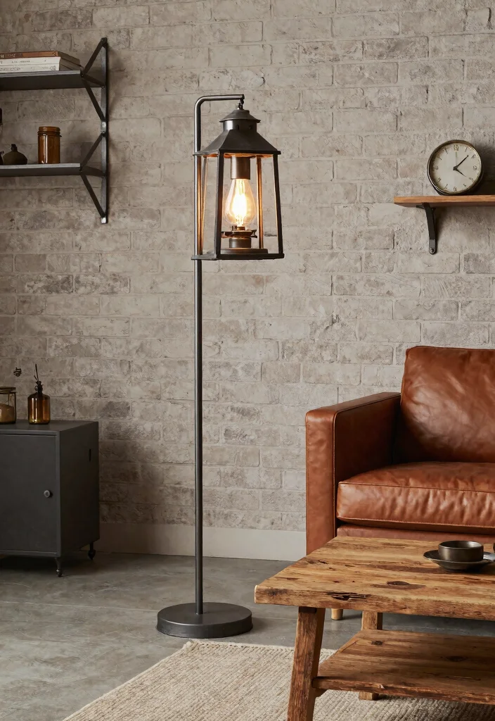12 Lantern Floor Lamp Ideas That Add Ambiance Without Cords - 4. Industrial Edge 1