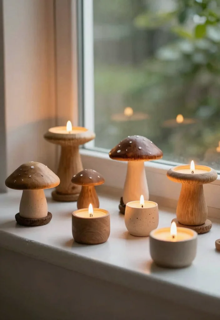 12 Mushroom Candle Holder Ideas That Actually Stay Lit 7 12 Mushroom Candle Holder Ideas That Actually Stay Lit - 7. Miniature Mushroom Holders for Accent Lighting 1