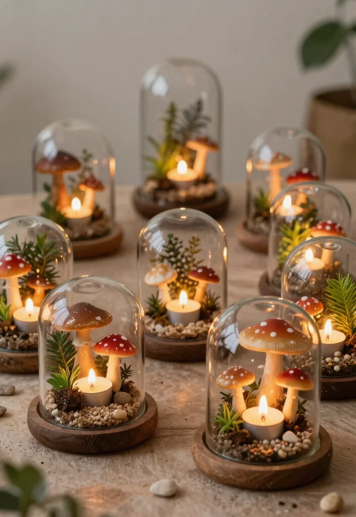 12 Mushroom Candle Holder Ideas That Actually Stay Lit 9 12 Mushroom Candle Holder Ideas That Actually Stay Lit - 9. Terrarium-Inspired Mushroom Holders 1