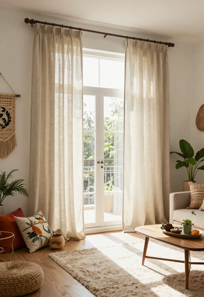 12 Net Curtains for Living Room Privacy Without Blocking Light - 2. Eco-Friendly Cotton Net Curtains 1
