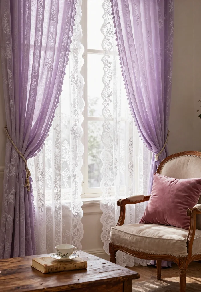12 Net Curtains for Living Room Privacy Without Blocking Light - 3. Vintage Lace Net Curtains for a Touch of Romance 1