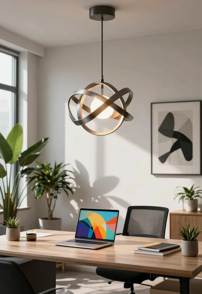 12 Office Pendant Light Suggestions That Reduce Screen Glare - 12. Artistic Sculptural Lights 1