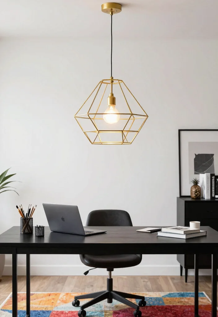 12 Office Pendant Light Suggestions That Reduce Screen Glare - 6. Modern Geometric Designs 1