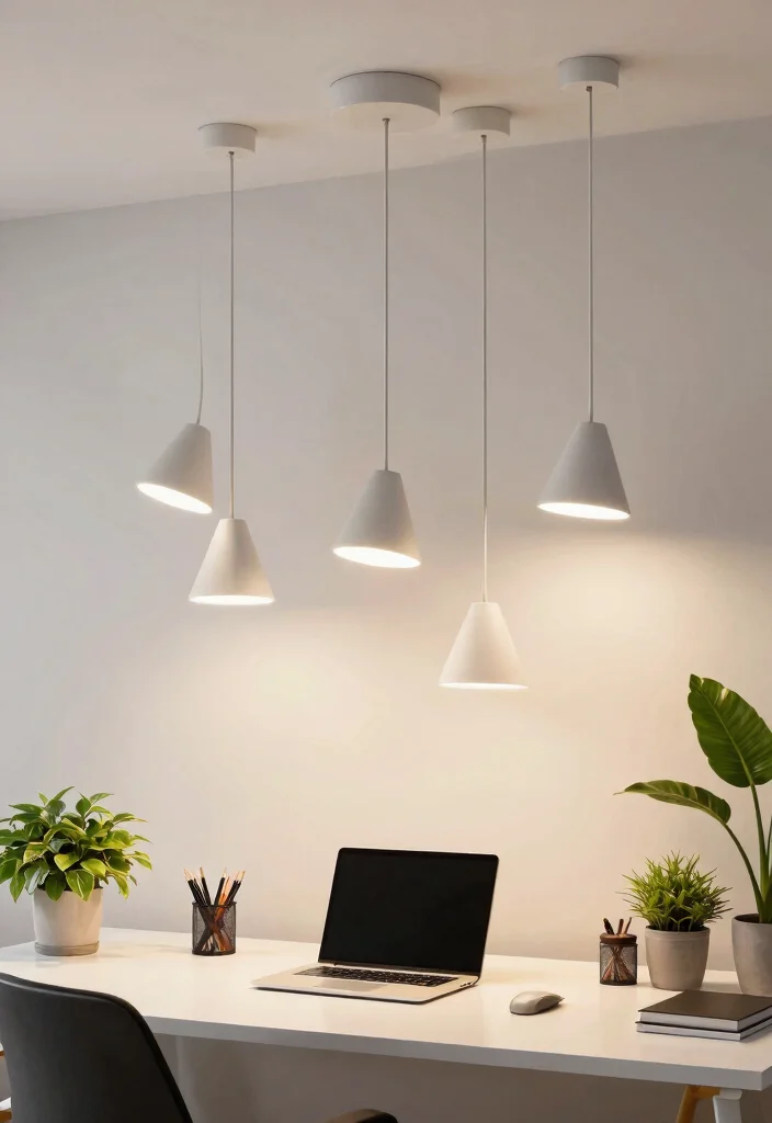 12 Office Pendant Light Suggestions That Reduce Screen Glare - 9. Adjustable Multi-Light Pendants 1