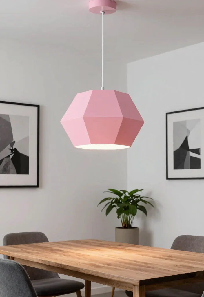 12 Pink Pendant Light Ideas That Add Color Without Going Girly 1 12 Pink Pendant Light Ideas That Add Color Without Going Girly - 1. Geometric Elegance 1