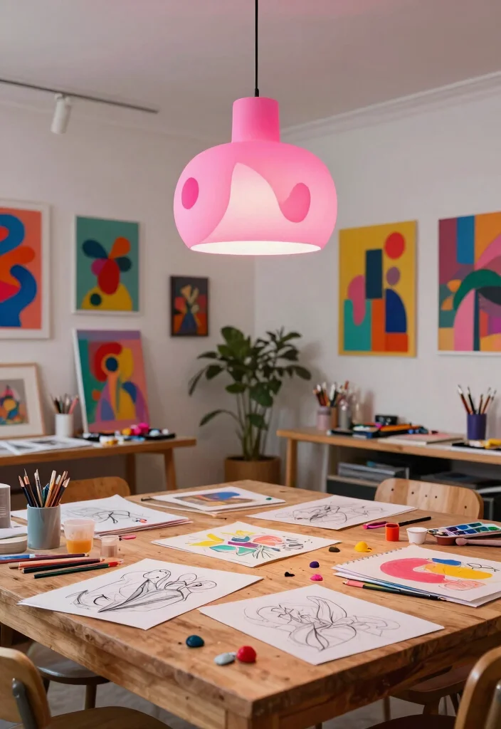 12 Pink Pendant Light Ideas That Add Color Without Going Girly 10 12 Pink Pendant Light Ideas That Add Color Without Going Girly - 10. Artistic Expressions 1
