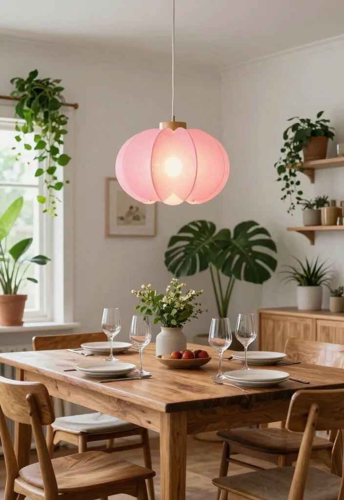 12 Pink Pendant Light Ideas That Add Color Without Going Girly 7 12 Pink Pendant Light Ideas That Add Color Without Going Girly - 7. Nature-Inspired Accents 1