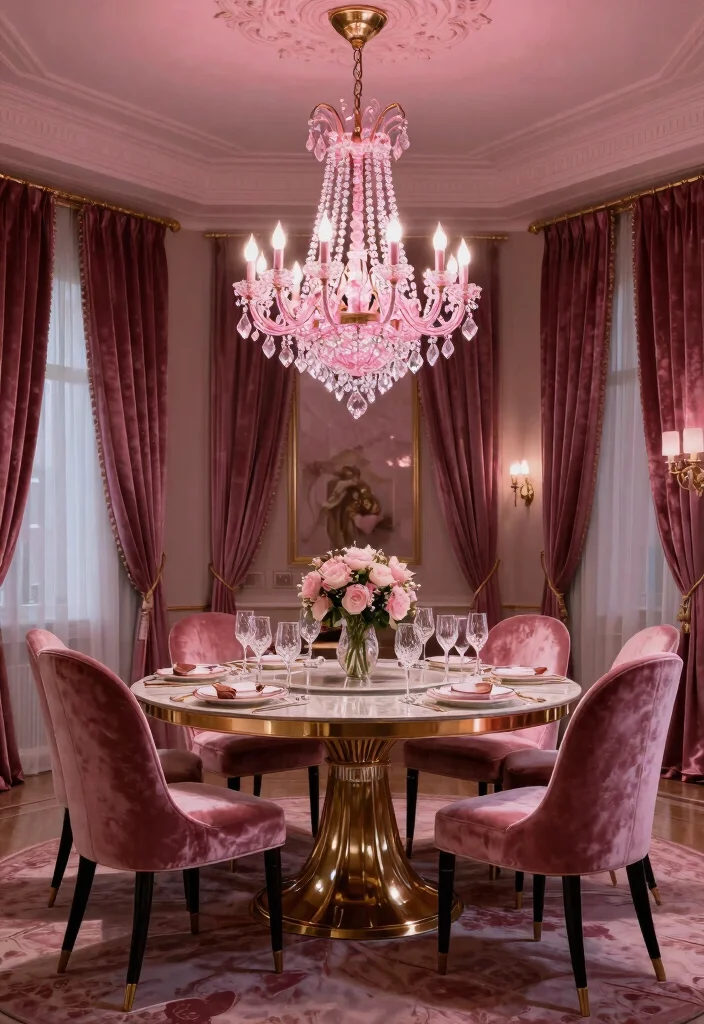 12 Pink Pendant Light Ideas That Add Color Without Going Girly 8 12 Pink Pendant Light Ideas That Add Color Without Going Girly - 8. Luxe Glam 1