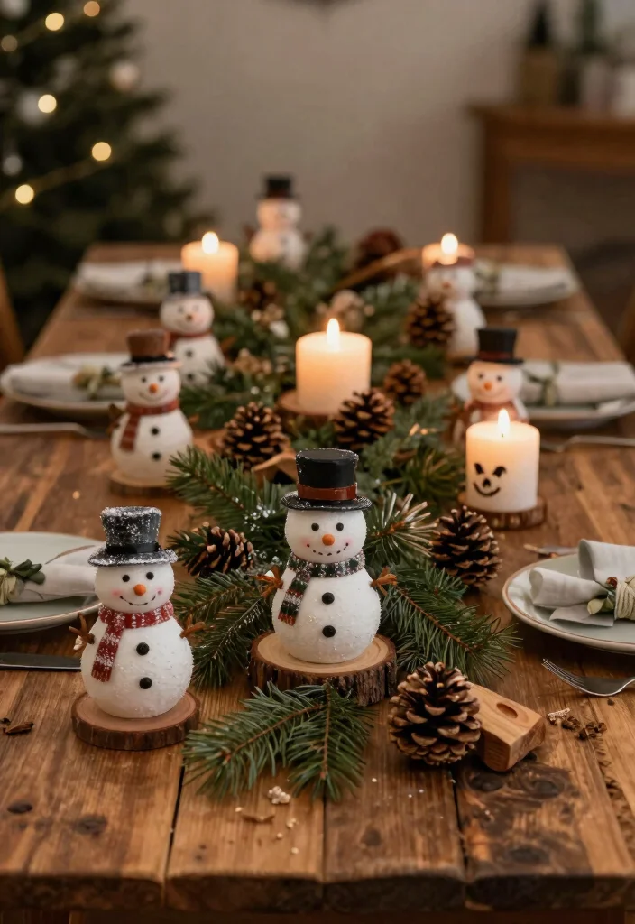 12 Snowman Candle Holder Ideas That Don't Melt or Tip Over 10 12 Snowman Candle Holder Ideas That Don't Melt or Tip Over - 10. Snowman Pinecone Holders 1