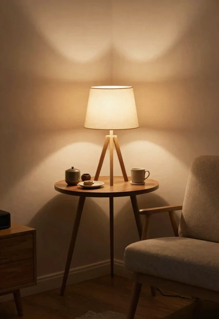12 Tripod Floor Lamp Ideas That Brighten Dark Corners Stylishly - 10. Dual-Purpose Tripod Lamp with Table 1