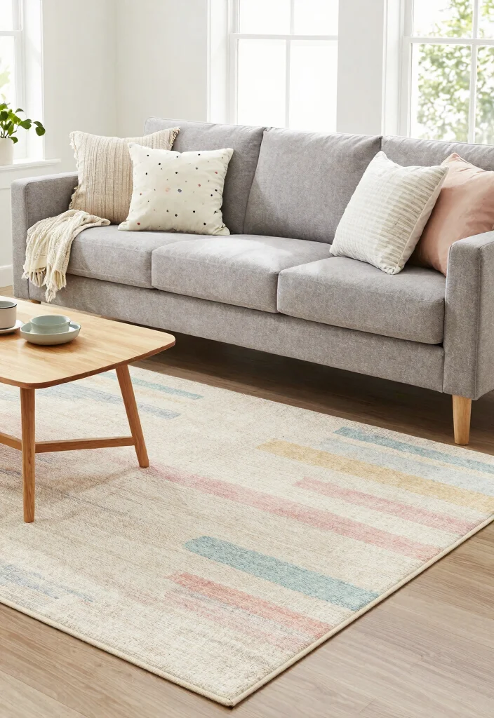 14 Area Rug for Grey Couch Picks That Add Warmth Without Clashing 12 14 Area Rug for Grey Couch Picks That Add Warmth Without Clashing - 12. Lightweight Cotton Rug 1