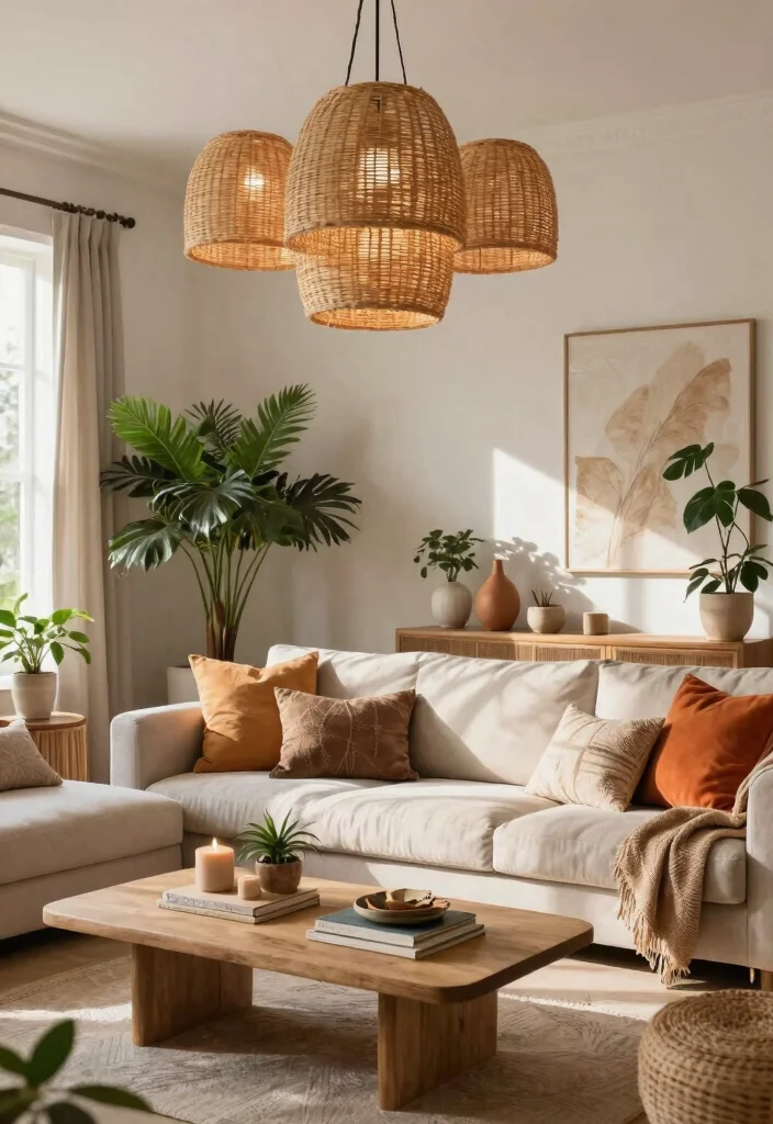 14 Chandelier Lamp Shades That Update an Old Fixture on a Budget - 4. Woven Rattan Shades 1