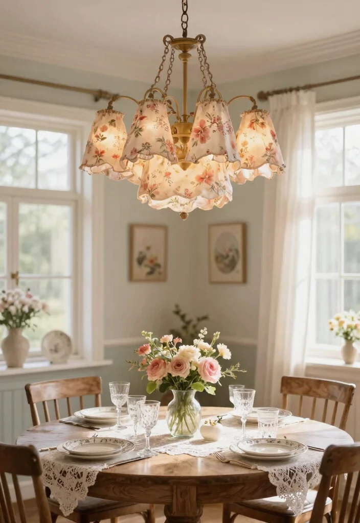 14 Chandelier Lamp Shades That Update an Old Fixture on a Budget - 6. Floral Fabric Shades 1