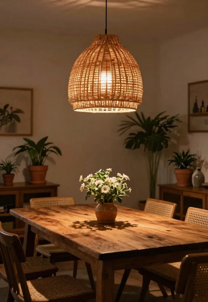 14 Rattan Lamp Shade Ideas That Add Warmth to Cool Rooms 1 14 Rattan Lamp Shade Ideas That Add Warmth to Cool Rooms - 1. Boho-Chic Pendant Lamps 1