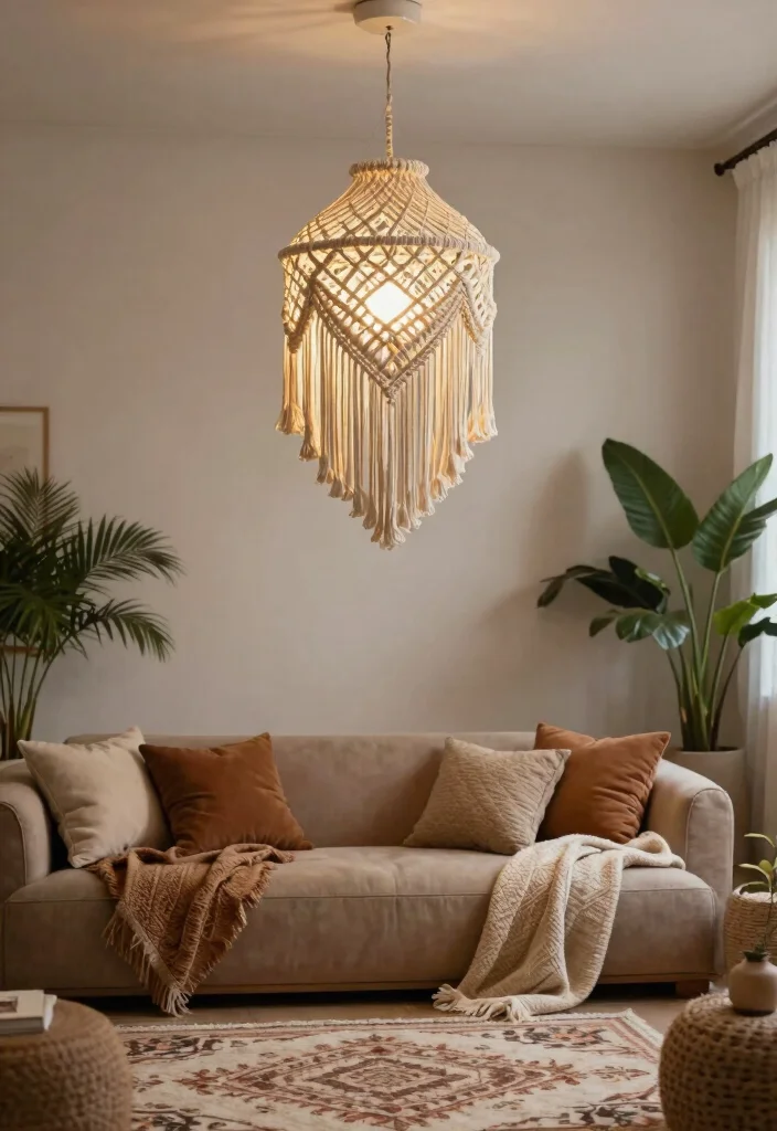 15 Boho Pendant Light Ideas That Layer Without Overwhelming 3 15 Boho Pendant Light Ideas That Layer Without Overwhelming - 3. Macramé Magic 1