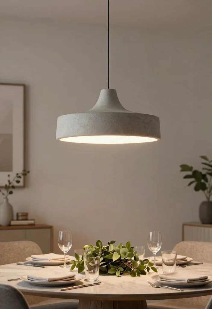 15 Cement Pendant Light Ideas for Industrial Style on a Budget 7 15 Cement Pendant Light Ideas for Industrial Style on a Budget - 7. Classic Cement Disc Light 1