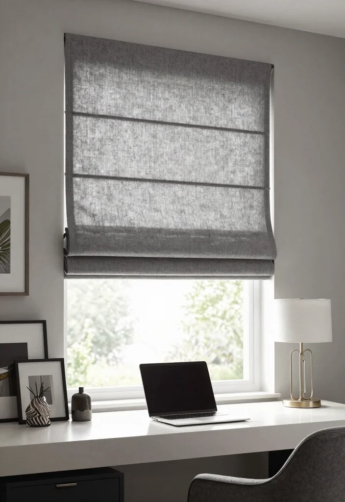15 Home Office Curtains That Block Glare Without Killing Natural Light 10 15 Home Office Curtains That Block Glare Without Killing Natural Light - 10. Customizable Roman Shades 1