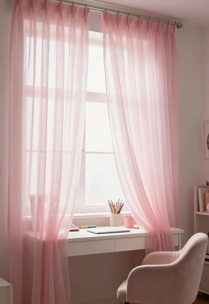 15 Home Office Curtains That Block Glare Without Killing Natural Light 13 15 Home Office Curtains That Block Glare Without Killing Natural Light - 13. Tulle Curtains 1