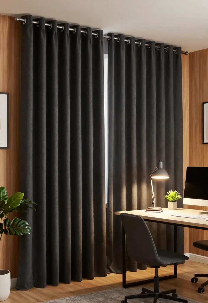 15 Home Office Curtains That Block Glare Without Killing Natural Light 3 15 Home Office Curtains That Block Glare Without Killing Natural Light - 3. Blackout Fabric Curtains 1