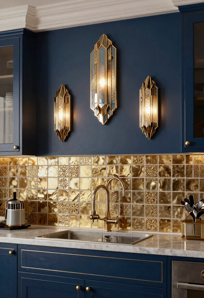 15 Kitchen Wall Lamp Ideas That Free Up Counter Space - 10. Art Deco Wall Fixtures 1